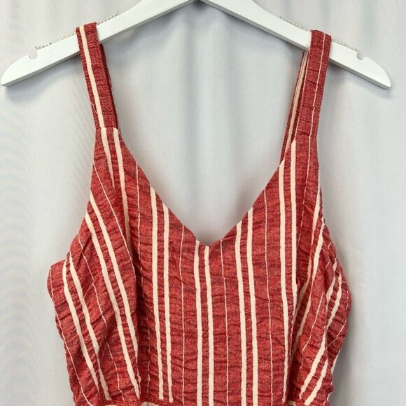 Ettitwa By Anthropologie Womens Jumpsuit Stripe Belted V Neck Sleeveless S - Picture 3 of 12